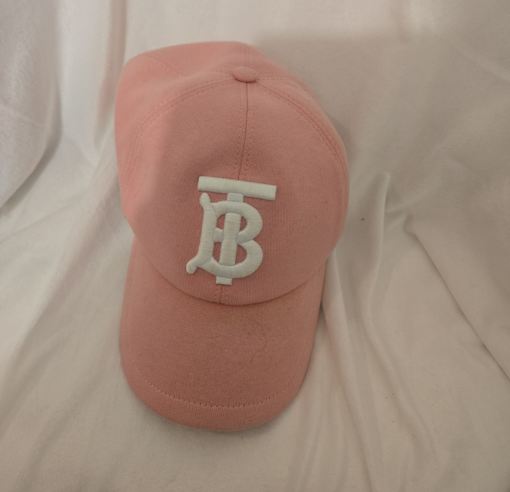 Burberry  Pink Baseball Cap with White Logo 100% Authentic